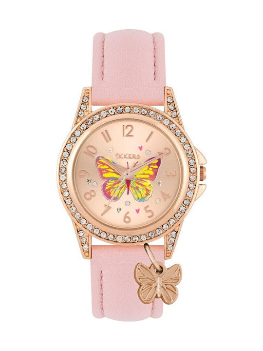 Tikkers Kids Analog Watch with Leather Strap Pink