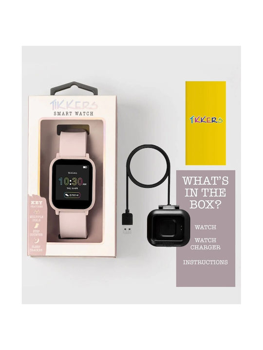 Tikkers Kinder-Smartwatch mit Kautschuk/Plastikarmband Rosa