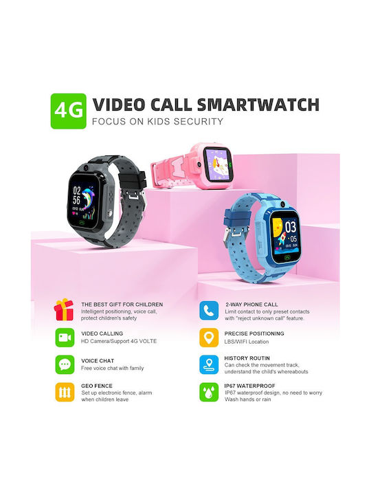 motto4u Kinder-Digitaluhr mit GPS und Kautschuk/Plastikarmband Rosa