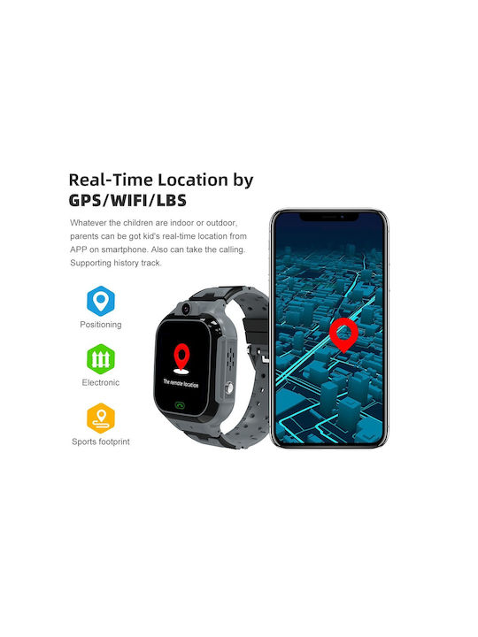 motto4u Kinder-Smartwatch 4G Mit GPS & Kamera Schwarz