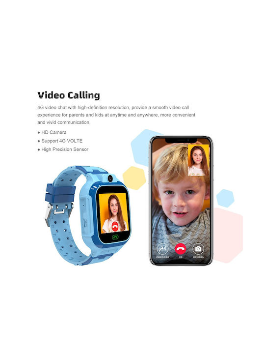 motto4u Kinder-Smartwatch 4G Mit GPS & Kamera Schwarz
