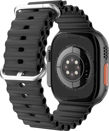 NO.1 DT8 Ultra+ 43mm Smartwatch με Παλμογράφο (Μαύρο)