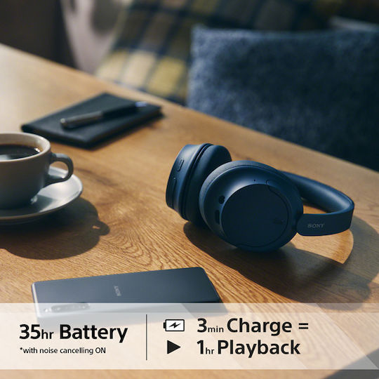 Sony WH-CH720N Wireless / Wired Over Ear Headphones with 35 hours of Operation and Quick Charge Blue