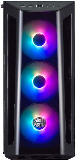 CoolerMaster MasterBox MB520 Mesh Геймърско бюро Midi Tower Компютърна кутия със страничен прозорец Blackout Edition
