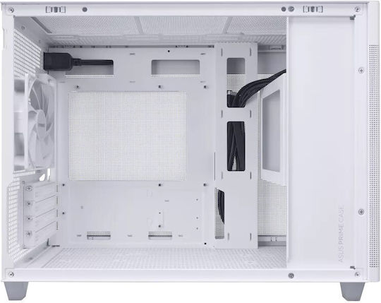 Asus Prime AP201 TG Gaming Micro Tower Computer Case with Side Window White