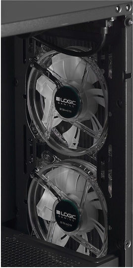 Logic Atos Gaming Mini Tower Κουτί Υπολογιστή με Πλαϊνό Παράθυρο Μαύρο