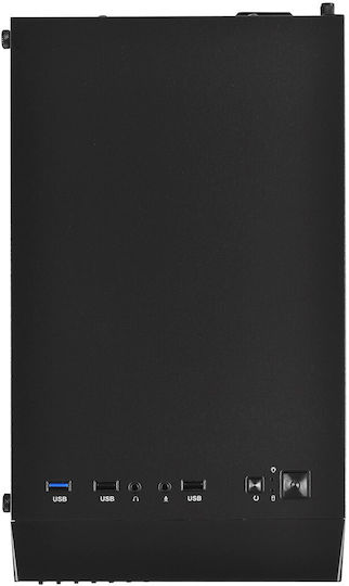 Logic Atos Gaming Mini Tower Κουτί Υπολογιστή με Πλαϊνό Παράθυρο Μαύρο
