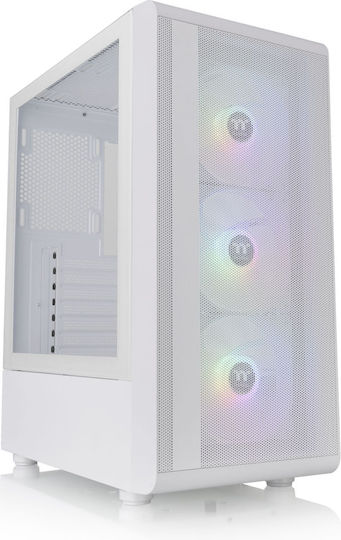 Thermaltake S200 TG Gaming Midi Tower Κουτί Υπολογιστή με Πλαϊνό Παράθυρο και RGB Φωτισμό Λευκό