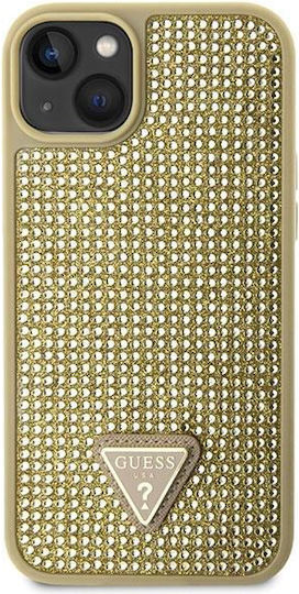 Guess Rhinestones Triangle Back Cover Σιλικόνης Χρυσό (iPhone 14)
