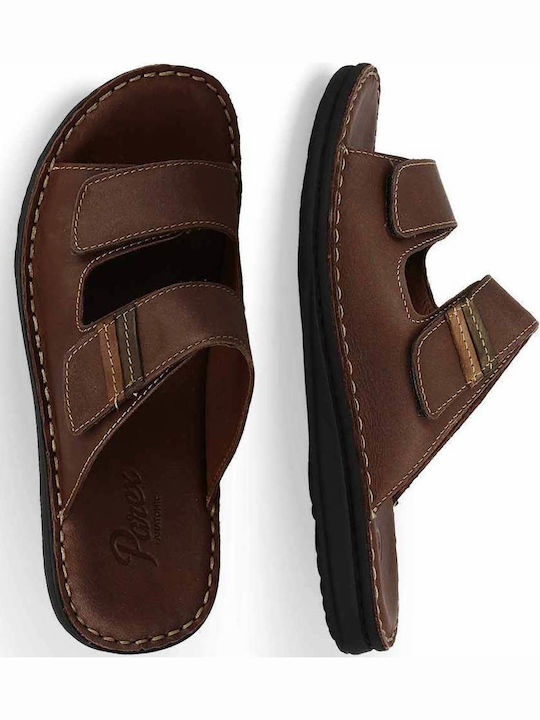Leder Herrensandalen in Braun Farbe