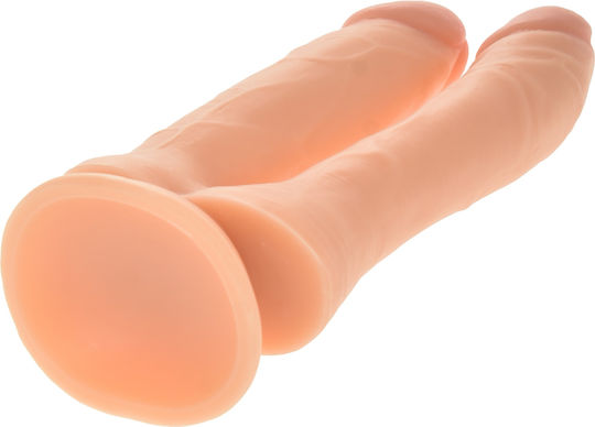 Kinksters Double Dildo with Suction Cup Flesh 18.5cm