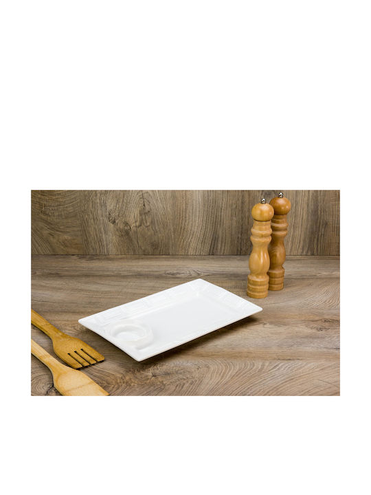 Viosarp Plate Shallow Rectangular Ceramic White 30.3x18.2cm
