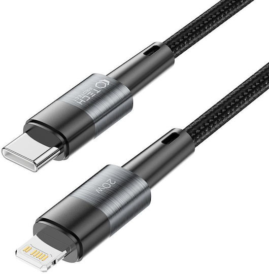 Tech-Protect Ultraboost Плетена USB-C към Lightning кабел 20W Сив 2м
