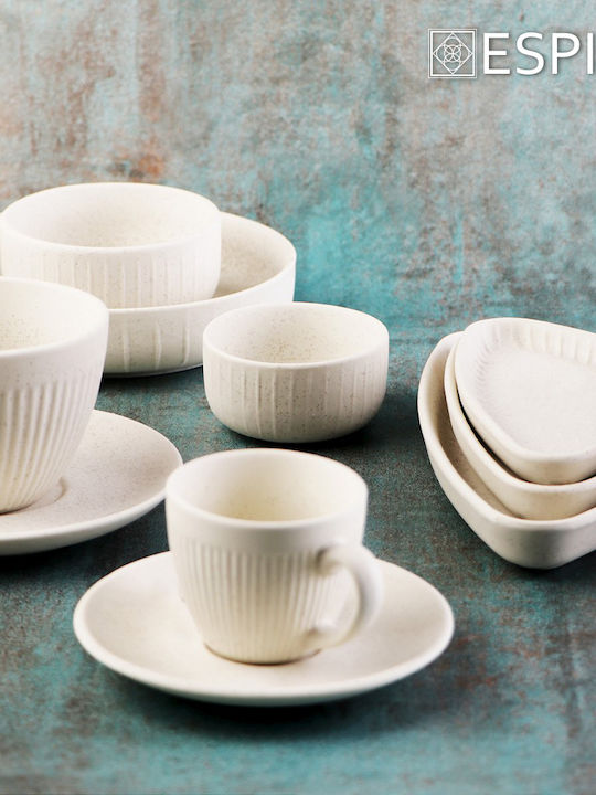 Espiel Porcelain Cappuccino Cup Set 310ml Gobi White Sand