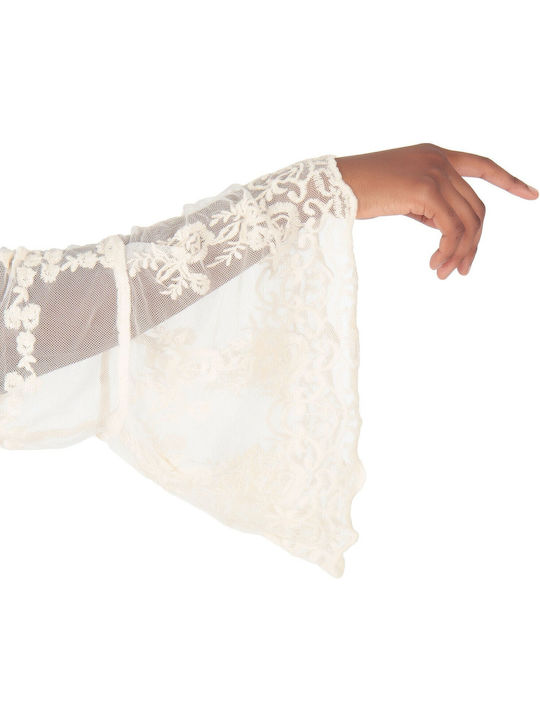 Long Women's Kimono Beige