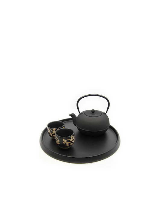 Bredemeijer Round Wooden Serving Tray Black 35x35x2.2cm