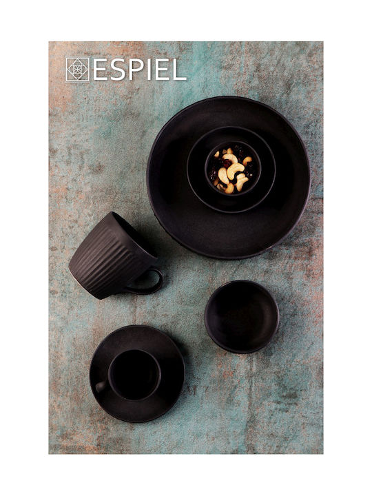 Espiel Gobi Servierschüssel Rund Keramik Gobi Black Sand mit Durchmesser 15.5cm