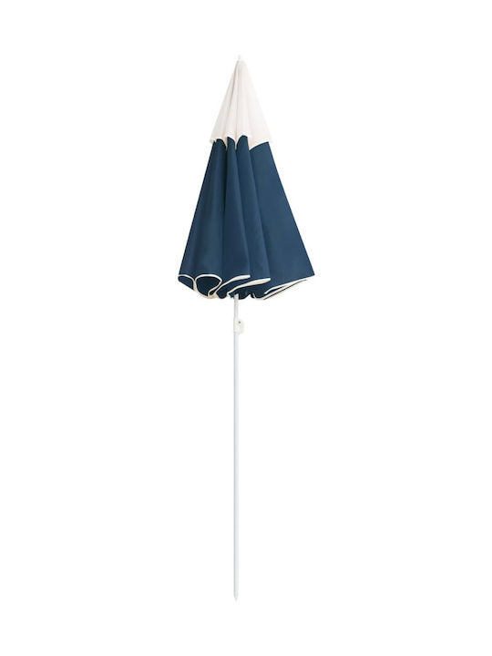 Round Metal Garden Parasol Blue Diameter 1.8xHeight 2m