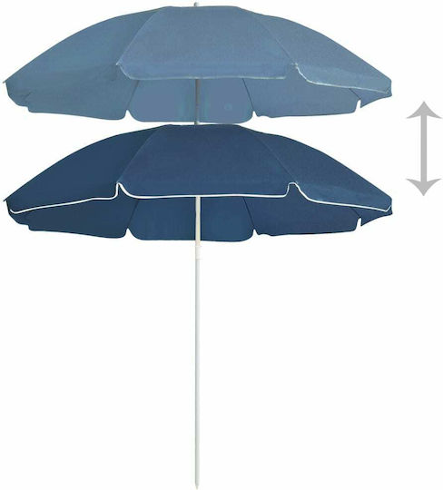 Round Metal Garden Parasol Blue Diameter 1.8xHeight 2m