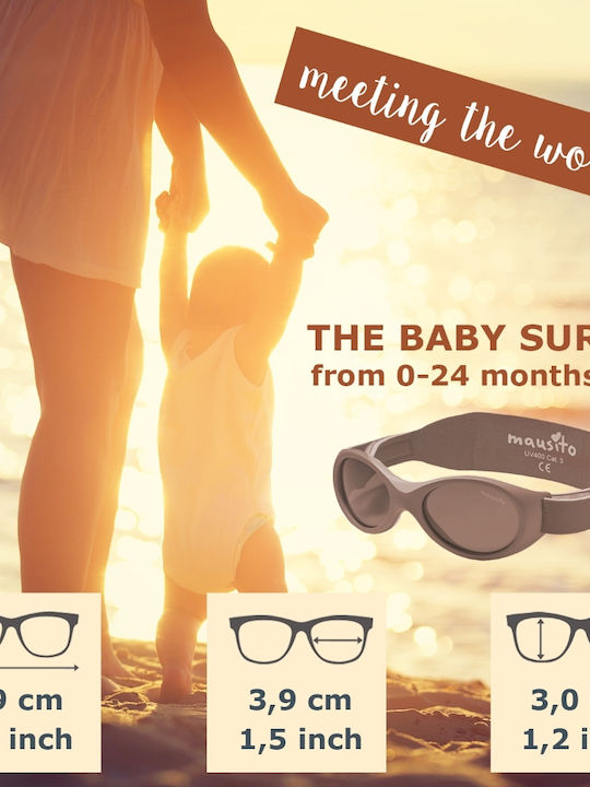 Mausito Baby Surfer Kids Sunglasses White / Blue for 0-1 Year