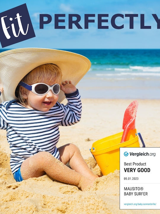 Mausito Baby Surfer Kids Sunglasses White / Blue for 0-1 Year