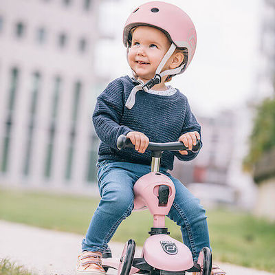 Scoot & Ride Παιδικό Κράνος για Ποδήλατο & Πατίνι Ροζ με Ενσωματωμένο Φωτάκι LED