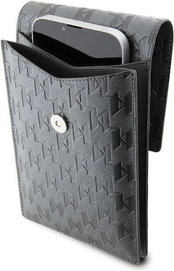 Karl Lagerfeld Saffiano Mongram Plaque Silver