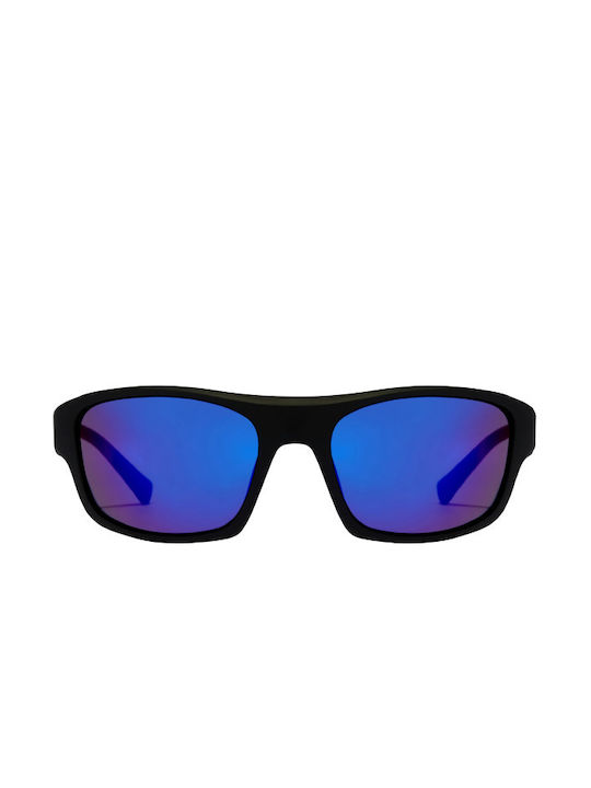 Hawkers Men's Sunglasses with Black Acetate Frame and Blue Mirrored Lenses HBUB22BLT0