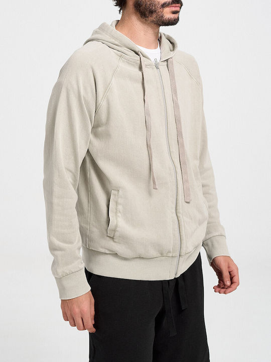 Dirty Laundry Men's Sweatshirt Jacket with Hood Gray