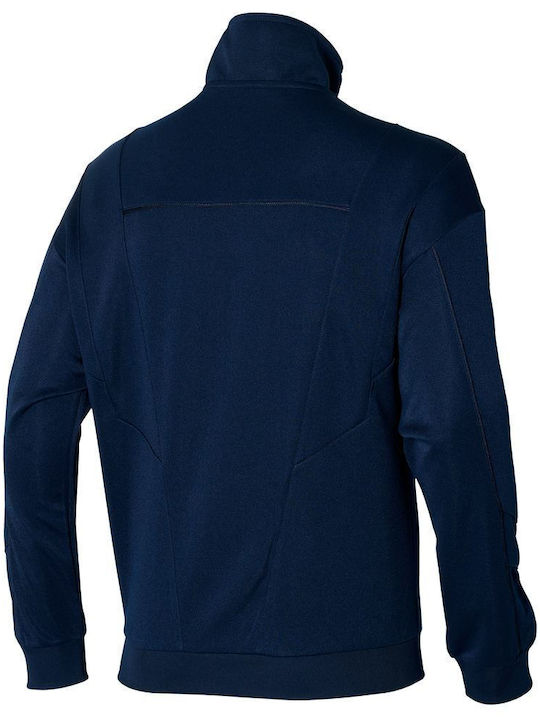 Mizuno Men's Sweatshirt Jacket with Hood and Pockets Navy Blue