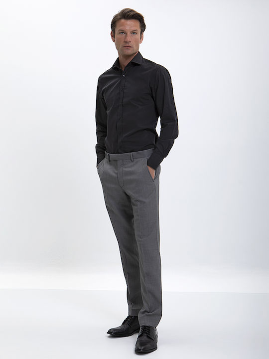 Solid Color Slim Fit Shirt Donini Black