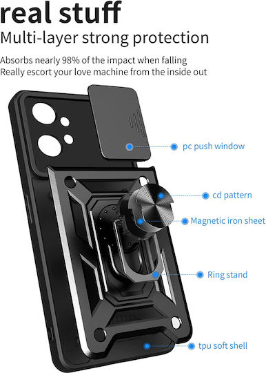 Techsuit Camshield Back Cover Plastic / Silicone Black (Moto G32)
