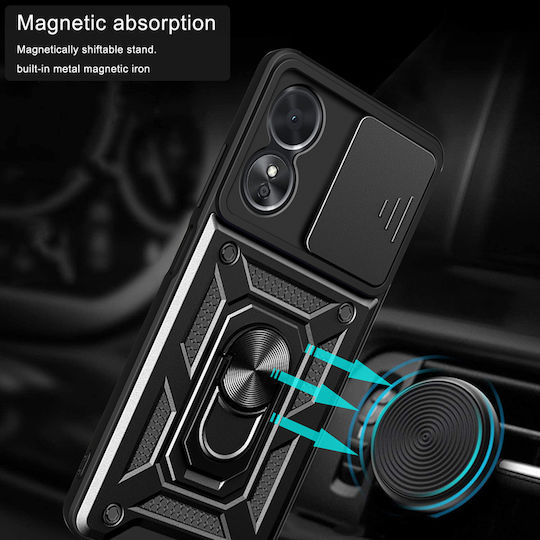 Techsuit Camshield Back Cover Πλαστικό / Σιλικόνης Μαύρο (Oppo A17)