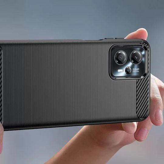 Techsuit Carbon Задна корица Силикон Черен (Moto G13)