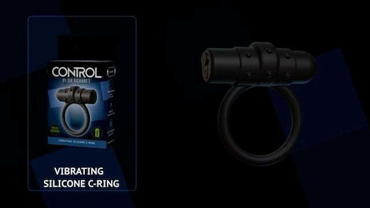 Pipedream Sir Richard's Vibrating Silicone C Ring Vibrating Cock Ring Cock Silicon Black