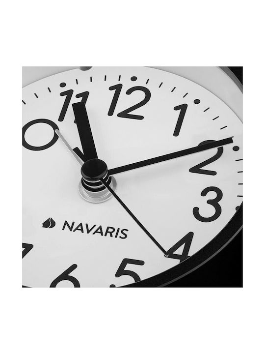 Navaris Design Square Tabletop Clock with Indicators Wooden with Alarm Clock Brown 54473.24.02
