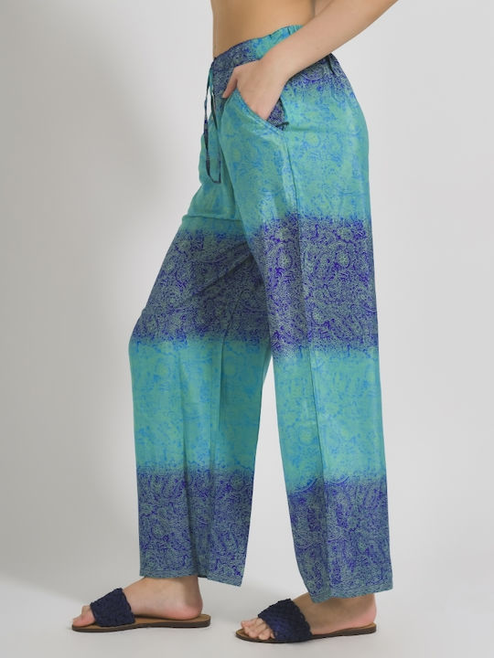 Ble Resort Collection Women's Pants Beachwear in Blue color