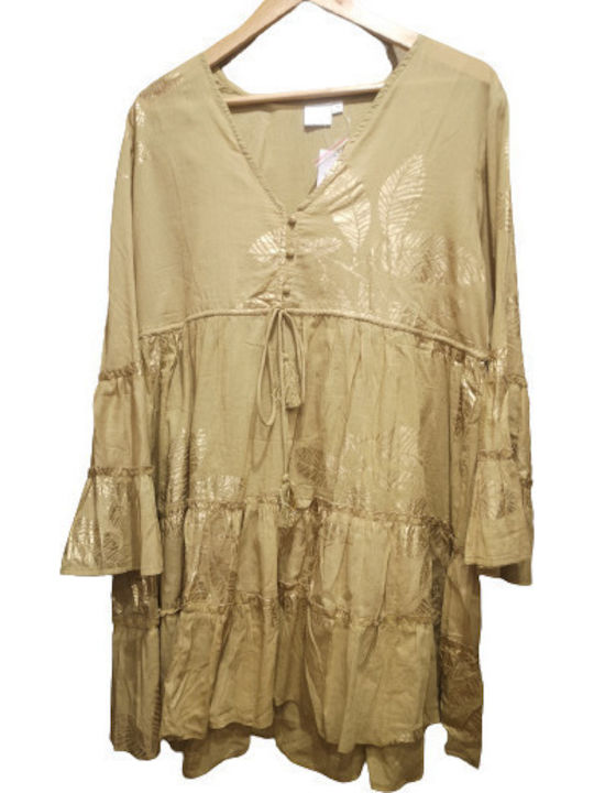 Summer Mini Dress Gold