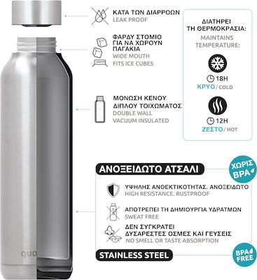 Quokka Bottle Thermos Stainless Steel BPA Free Black 630ml