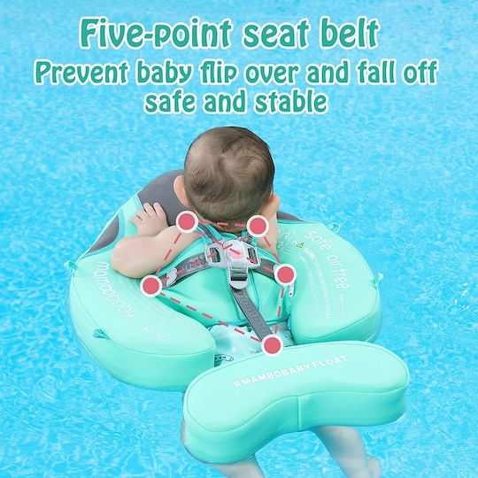 Mambobaby Baby Swimtrainer with Length 31cm and Sunshade for 6 Months to 2 Years Pink Flamingo
