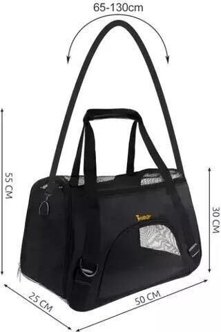 Purlov Purlov Dog/Cat Carrying Black Handbag L50xW25xH30cm
