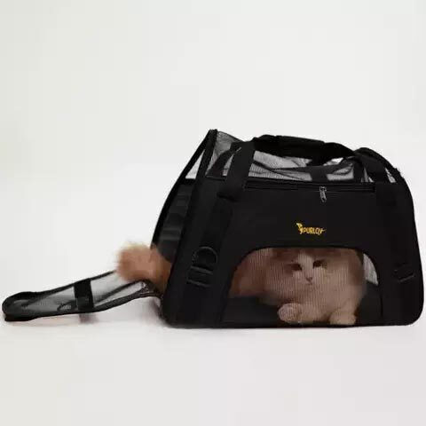 Purlov Purlov Dog/Cat Carrying Black Handbag L50xW25xH30cm