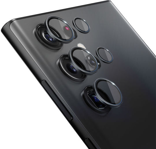 3MK Lens Protection Pro Protecție Cameră Tempered Glass Negru pentru Galaxy S22 Ultra 5G
