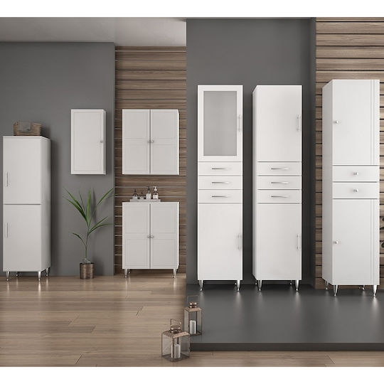 Drop Uni 5SUN035WH Στήλη Μπάνιου Τοίχου με Ματ Λάκα 35x35x120cm Λευκή