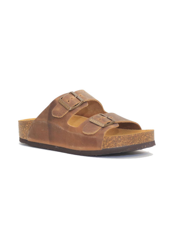 Plakton Leather Women's Flat Sandals Anatomic Roble