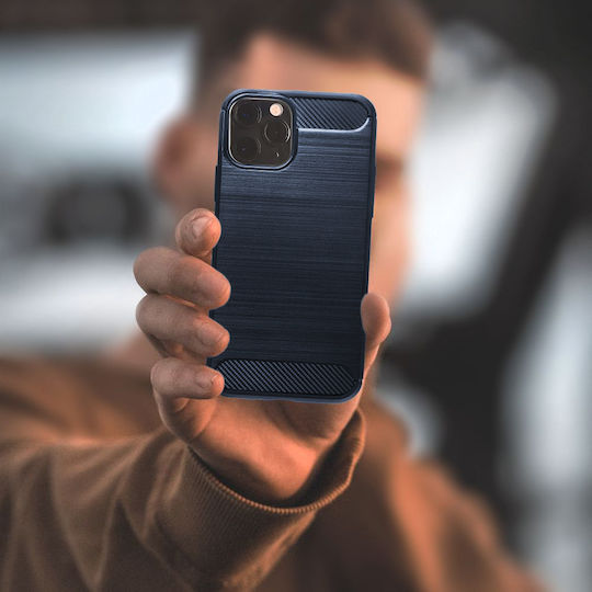 Sonique Carbon Brushed Back Cover Silicone / Plastic Blue (Realme C21Y / C25Y)