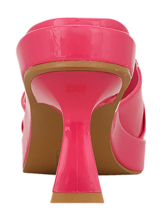 Mauchen Mule cu Gros cu gleznă înaltă Toc în Culoare Fuchsia