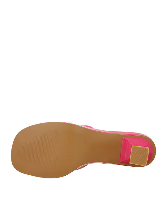 Mauchen Mule cu Gros cu gleznă înaltă Toc în Culoare Fuchsia