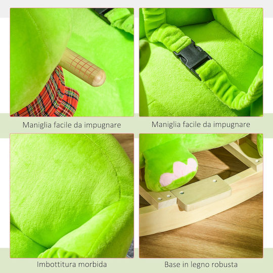 HomCom Dragon Качулка Играчка с Колелца Зелен