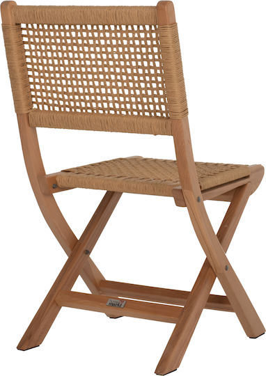 Foldable Kitchen Wooden Chair Brown 47x58x82cm